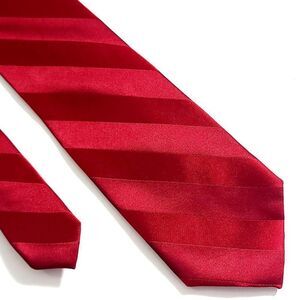 George‎ Red Striped Woven Silk Tie